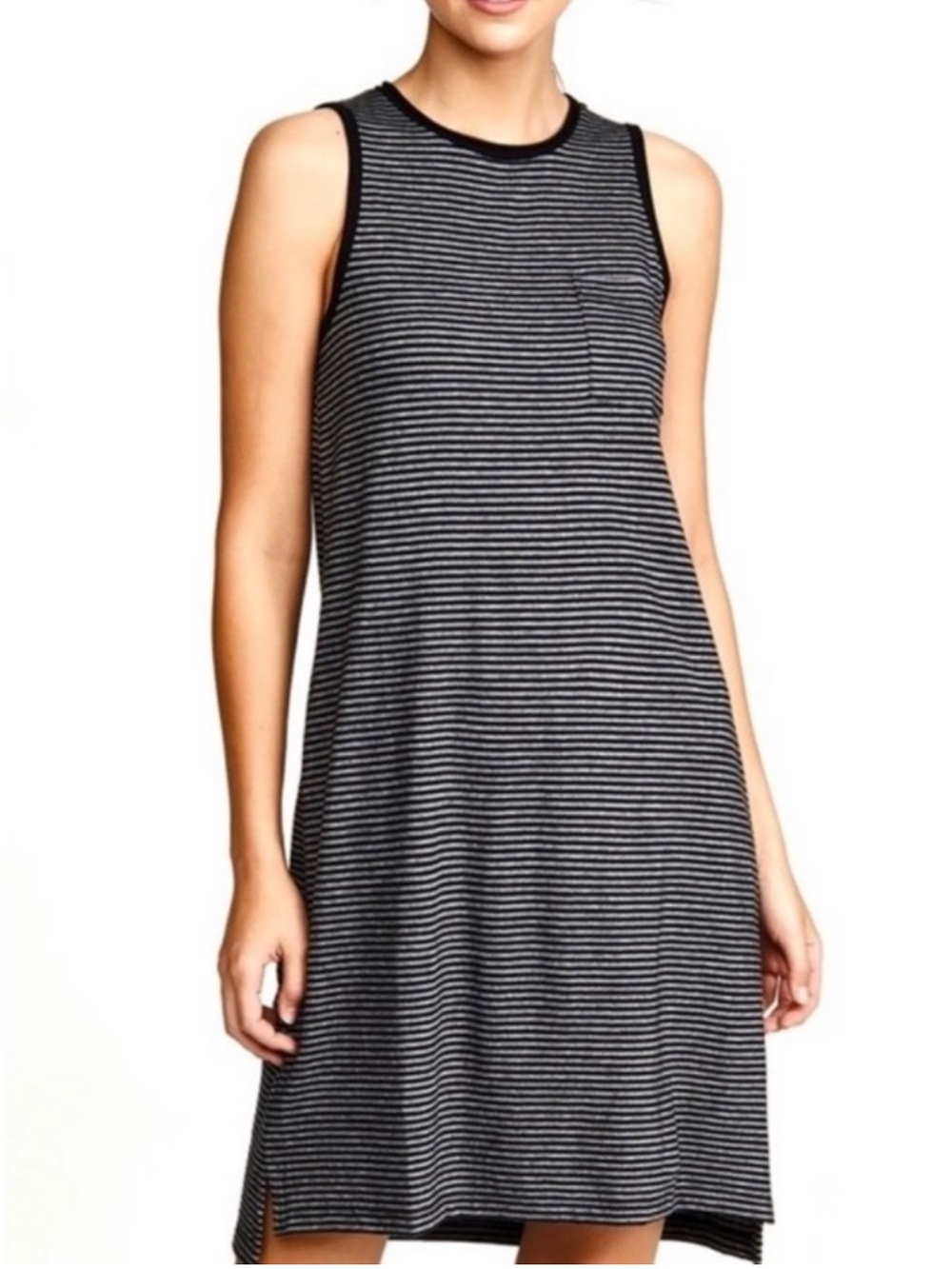 NEW ATM STRIPED JERSEY TANK MINI DRESS